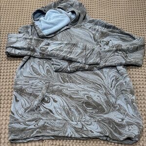 Athleta girl Gray and Blue Swirl Pattern Sweater hoodie